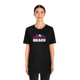 Huntingon Beach Red White and Blue Waves Super Soft T Shirt Huntington Beach