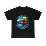Time to Clean Huntington Beach T Shirt Heavy Thick Cotton Durable Long Oil Spill Clean Up Design - Dark Colors