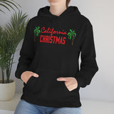 California Christmas Palm Tree Unisex Heavy Hooded Sweatshirt