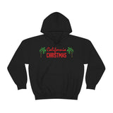 California Christmas Palm Tree Unisex Heavy Hooded Sweatshirt
