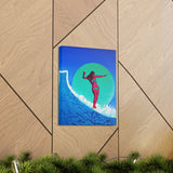 Pink Surfer Girl Canvas Gallery Wrap