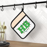 Green HB with Christmas Lights Pot Holder with Pocket