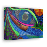Look Eye Mountains Blues Trippy Pattern Sacred Geometry Canvas Wall Art Gallery Wrap