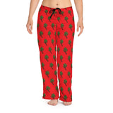 Christmas Palm Tree with Colored Lights Women's Pajama Pants