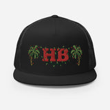 Palms Trees and Red HB in Christmas Lights Trucker Cap