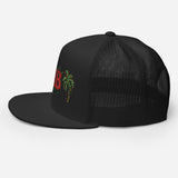 Palms Trees and Red HB in Christmas Lights Trucker Cap
