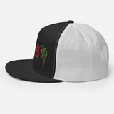 Palms Trees and Red HB in Christmas Lights Trucker Cap