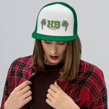 Green HB and Palm Trees in Christmas Lights Trucker Cap