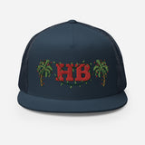 Palms Trees and Red HB in Christmas Lights Trucker Cap