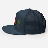Palms Trees and Red HB in Christmas Lights Trucker Cap