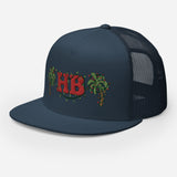 Palms Trees and Red HB in Christmas Lights Trucker Cap