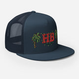 Palms Trees and Red HB in Christmas Lights Trucker Cap