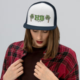 Green HB and Palm Trees in Christmas Lights Trucker Cap