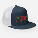 Palms Trees and Red HB in Christmas Lights Trucker Cap