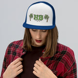 Green HB and Palm Trees in Christmas Lights Trucker Cap