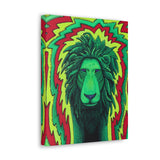 Rasta Lion Reggae Wall Art Canvas Gallery Wrap Print Green Yellow Red Eclectic Home Decor