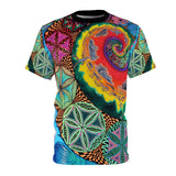 Fibonacci Spiral Art All Over Print T Shirt - Spiritual Sacred Geometry Shirt, Psychedelic clothes, Raver clothing,