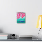 Pink Palms and Wave - Canvas Gallery Wrap