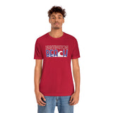 Red White and Blue Huntington Beach Wave Super Soft Unisex T Shirt