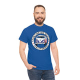Huntington Beach Patriotic Bus Heavy Cotton Unisex T Shirt