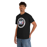 Huntington Beach Patriotic Bus Heavy Cotton Unisex T Shirt