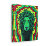 Rasta Lion Reggae Wall Art Canvas Gallery Wrap Print Green Yellow Red Eclectic Home Decor