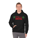 California Christmas Palm Tree Unisex Heavy Hooded Sweatshirt