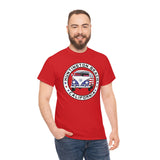 Huntington Beach Patriotic Bus Heavy Cotton Unisex T Shirt