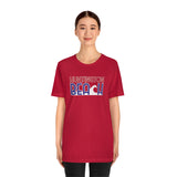 Red White and Blue Huntington Beach Wave Super Soft Unisex T Shirt