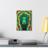 Rasta Lion Reggae Wall Art Canvas Gallery Wrap Print Green Yellow Red Eclectic Home Decor