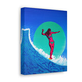 Pink Surfer Girl Canvas Gallery Wrap