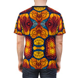 Trippy Red Yellow Orange Blue All Over Print T Shirt -  Psychedelic clothes, Raver clothing Sacred Geometry