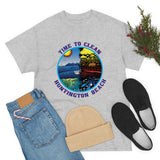 Time to Clean Huntington Beach T Shirt Heavy Thick Cotton Durable Long Oil Spill Clean Up Design - Light Colors