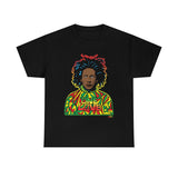 Bob Marley One Love Rasta Colors on Black Unisex Heavy Durable Long Cotton T Shirt
