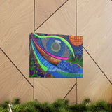 Look Eye Mountains Blues Trippy Pattern Sacred Geometry Canvas Wall Art Gallery Wrap