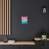 Pink Palms and Wave - Canvas Gallery Wrap