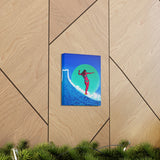 Pink Surfer Girl Canvas Gallery Wrap