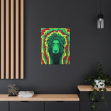 Rasta Lion Reggae Wall Art Canvas Gallery Wrap Print Green Yellow Red Eclectic Home Decor