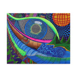 Look Eye Mountains Blues Trippy Pattern Sacred Geometry Canvas Wall Art Gallery Wrap