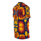 Trippy Red Yellow Orange Blue All Over Print T Shirt -  Psychedelic clothes, Raver clothing Sacred Geometry