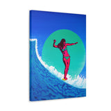 Pink Surfer Girl Canvas Gallery Wrap