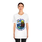 Time to Clean Huntington Beach T Shirt Light Super Soft Cotton Oil Spill Clean Up Design - Light Colors