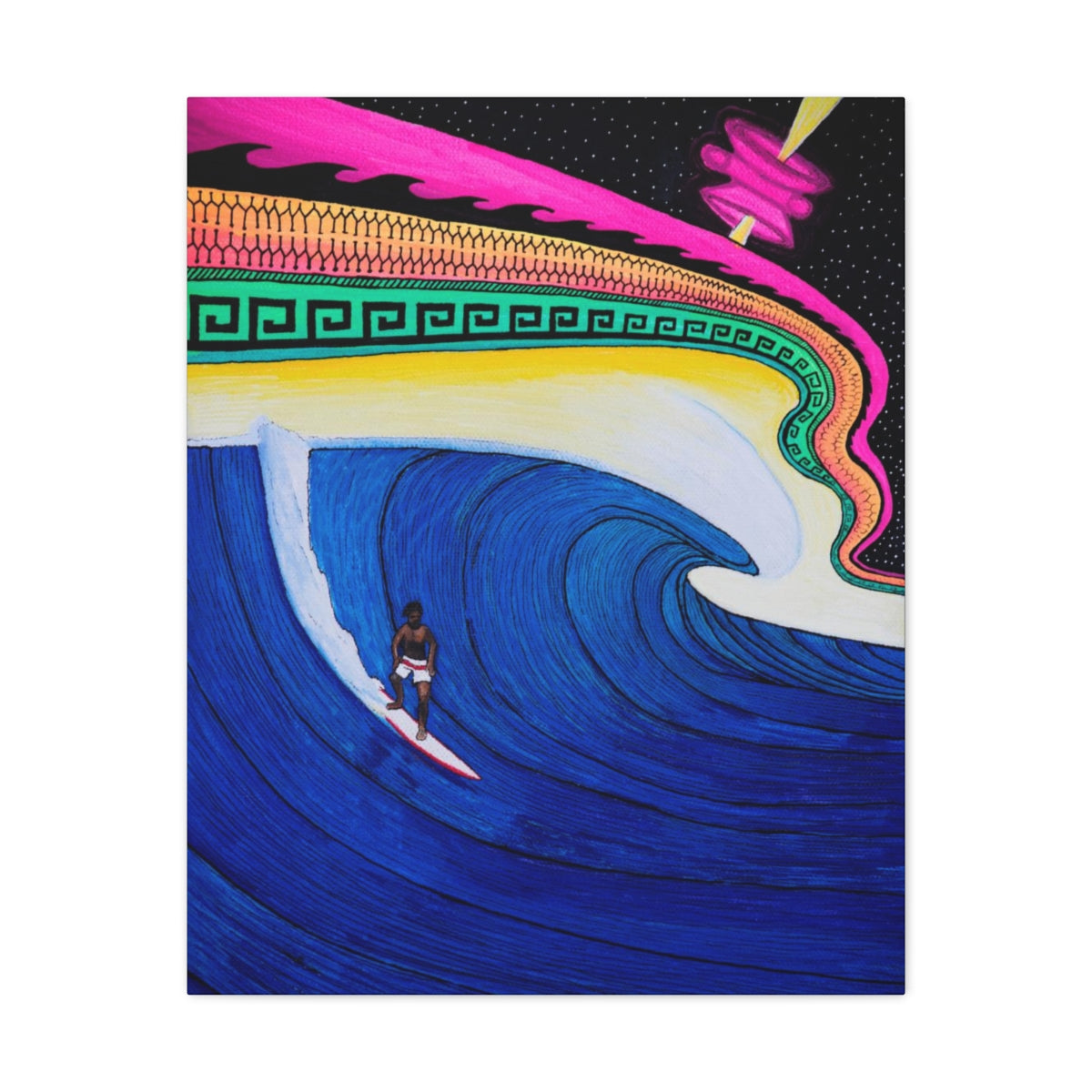 Eddie Aikau Cosmic Wave Surf Art Home Decor Trippy Eclectic Wall