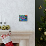 Look Eye Mountains Blues Trippy Pattern Sacred Geometry Canvas Wall Art Gallery Wrap