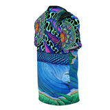 Flower of Life Blue Purple Ocean Trippy All Over Print T Shirt - Spiritual Sacred Geometry Shirt, Psychedelic clothes, Raver clothing