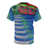 Trippy Wave psychedelic All Over Print T Shirt Perfect Wave gift for surfers ocean lovers