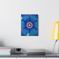 Fades Flower of Life Blues Trippy Pattern Sacred Geometry Canvas Gallery Wrap