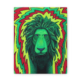 Rasta Lion Reggae Wall Art Canvas Gallery Wrap Print Green Yellow Red Eclectic Home Decor
