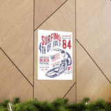 84 Surfing 4th of July Championship Huntington Beach Patriotic Premium Matte Poster