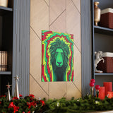 Rasta Lion Reggae Wall Art Canvas Gallery Wrap Print Green Yellow Red Eclectic Home Decor